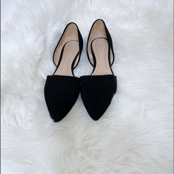 A NEW DAY Suede Black Flat Pointed Spring Flats - Picture 2 of 5